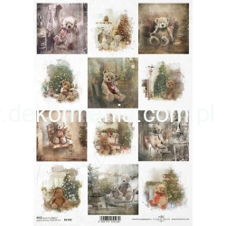 Papier ryżowy ITD A4 R1782, miś 12 obrazków